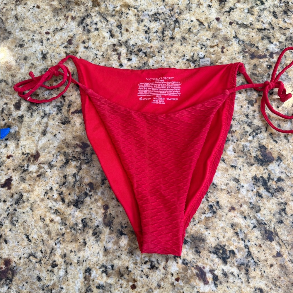 Victoria's Secret Red Tie-Side Bikini Bottom